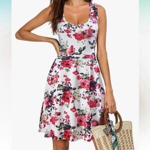 Sleeveless Floral Summer Midi Dress